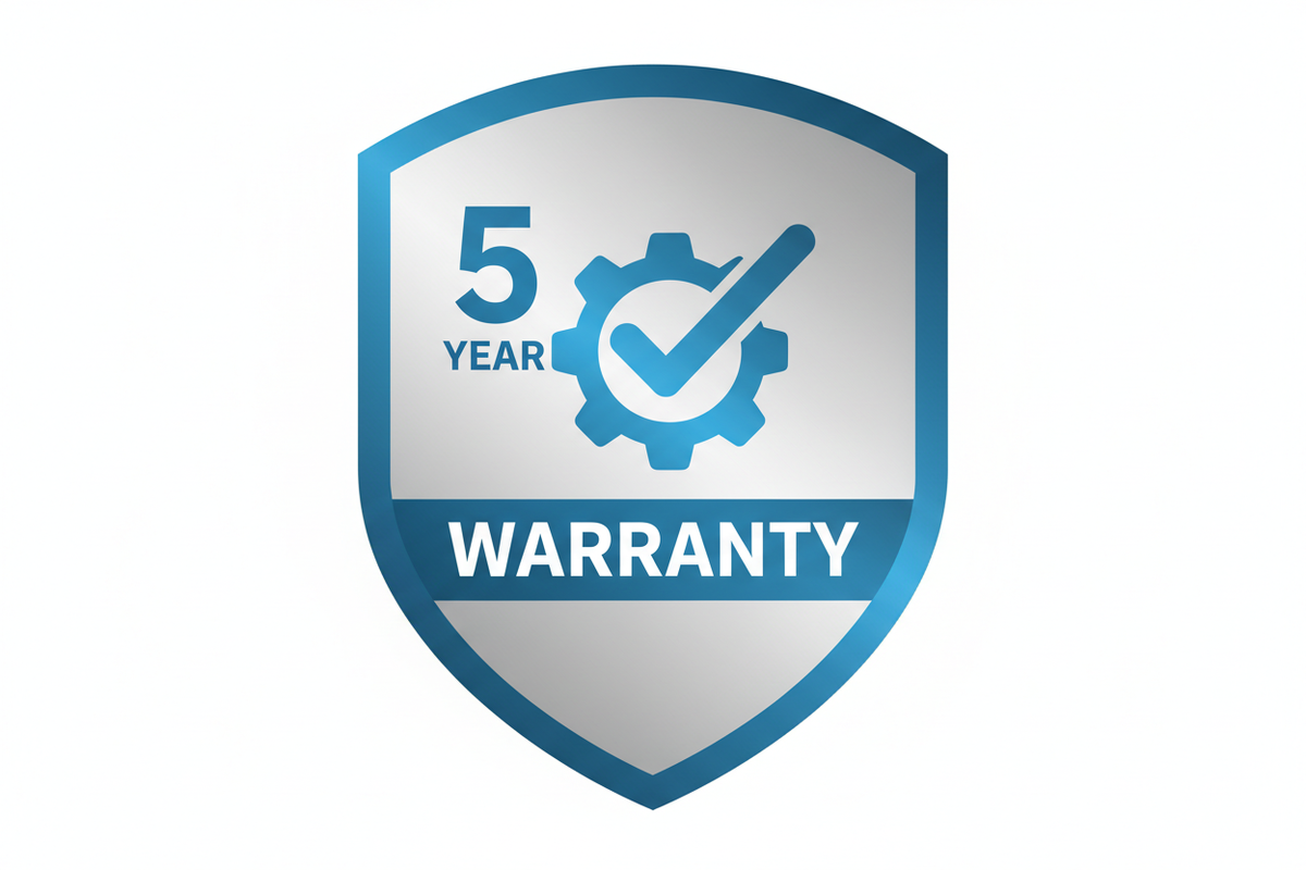 5 Year Warranty backed products icon