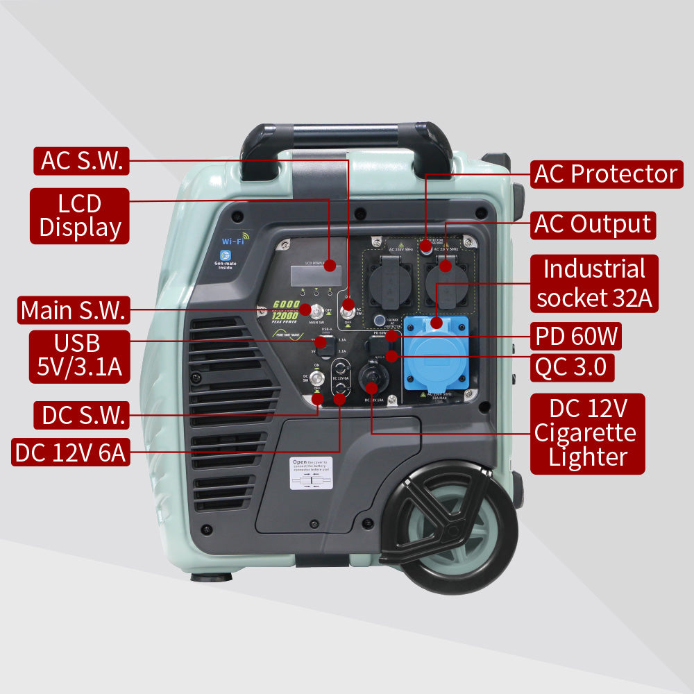 FYVT-DPIL5000E Portable Solar Power Station – 5376 Wh LiFePO4 Battery, Pure Sine-Wave Inverter, MPPT Controller, RV & Home Backup, Camping & Portable Power Generator