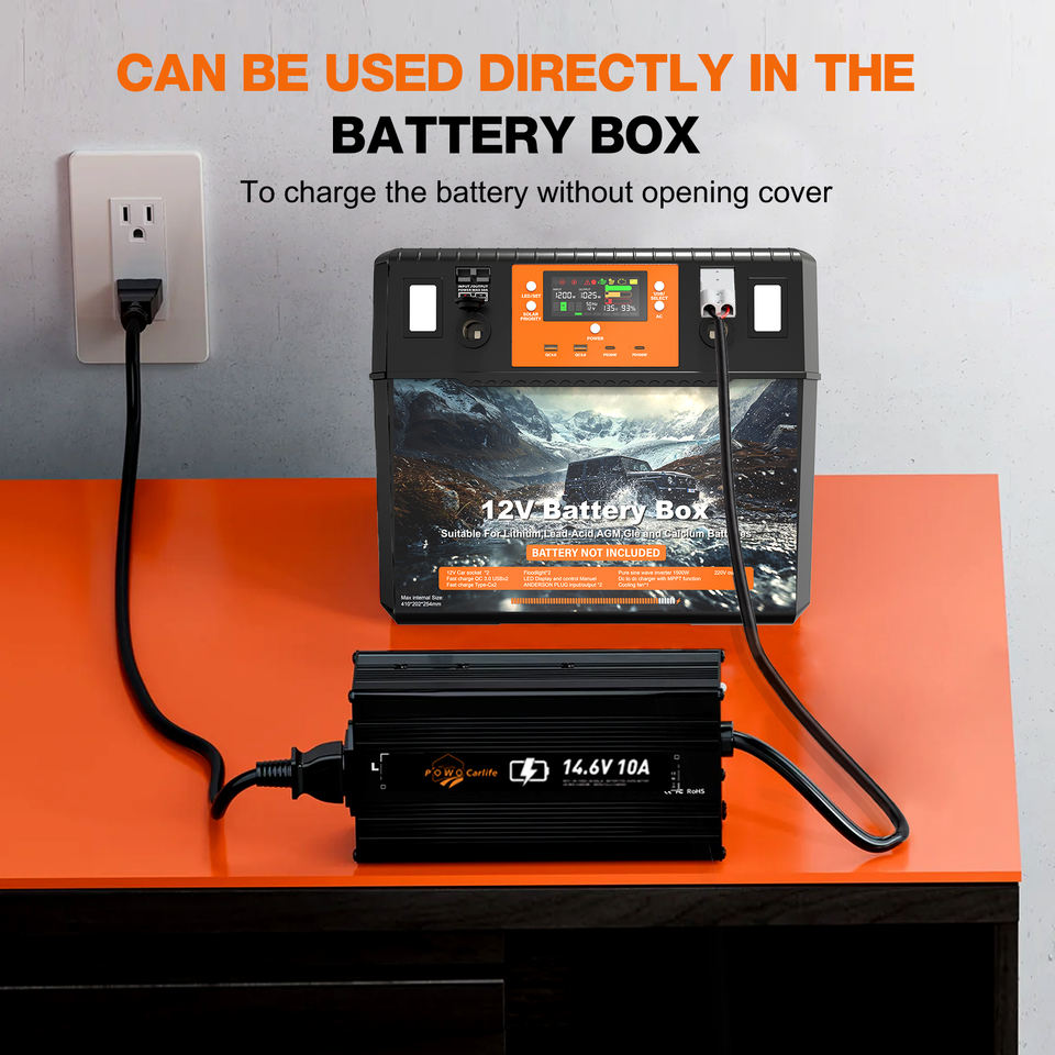 1500W RV Camping Inverter DIY Performance Ratio 12V DC Battery Box with ABS Housing Plug and Play Feature